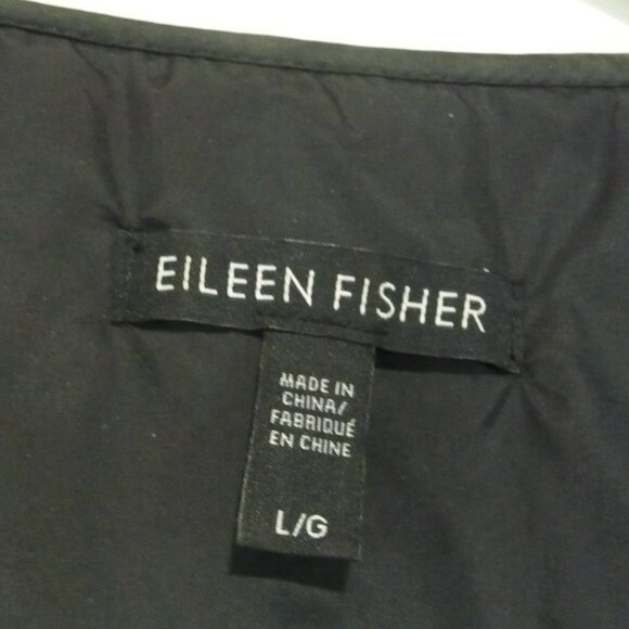 EILEEN FISHER SIZE LARGE QUILTED VEST BLACK - Picture 3 of 6
